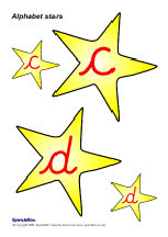 Alphabet on stars - cursive (SB340) - SparkleBox