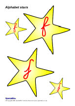 Alphabet on stars - cursive (SB340) - SparkleBox