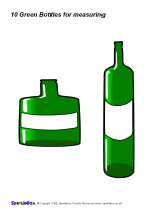 10 Green Bottles for measuring (SB472) - SparkleBox