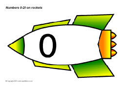 Numbers 0-20 on rockets (SB87) - SparkleBox