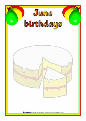 Sample Of Birthday Chart For Preschool