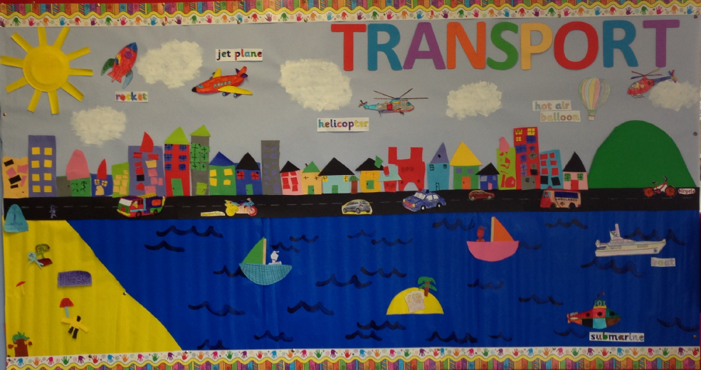 Transport Mural - Red Range Classroom Display Photo - SparkleBox