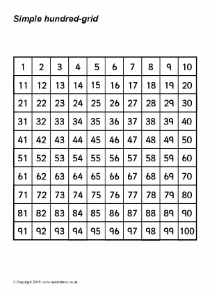 numbers counting german square hundred printable grid maths sparklebox simple patterns phase