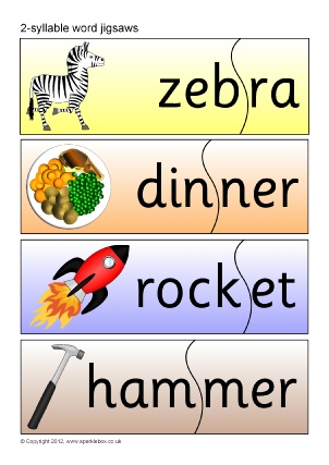 VARIABLE PICTURE /  WORD / SYLLABLES SYLLABLES - - 30 FLASH CARDS 