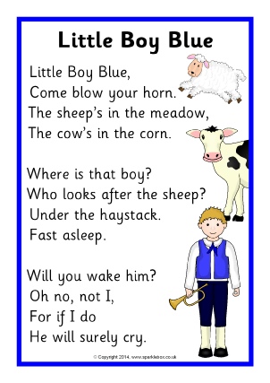Printable Nursery Rhyme Song Lyric Sheets - SparkleBox