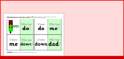 Vocabulary Loop Vocabulary Loop Cards