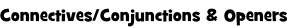 Connectives/Conjunctions & Openers