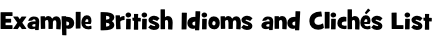Example British Idioms and Clichés List