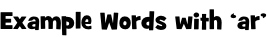 Example Words with ‘ar’