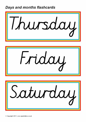 days and months vocabulary primary teaching resources and printables sparklebox