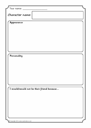 Character Description Writing Frames Printable Page Borders Ks1 Ks2 Sparklebox