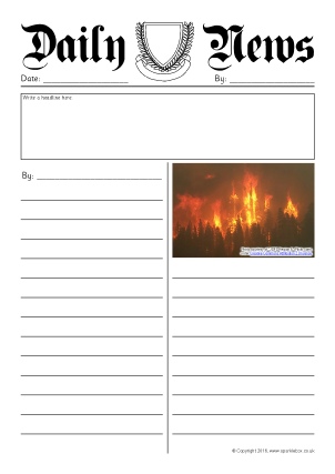 Newspaper Writing Frames And Printable Page Borders Ks1 Ks2 Sparklebox