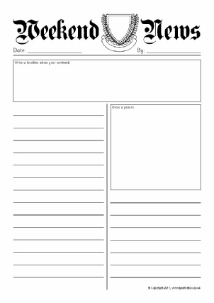 Newspaper Writing Frames And Printable Page Borders Ks1 Ks2 Sparklebox