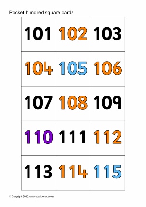 101 200 Chart Printable