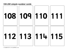 Printable 100 Chart Number Cards