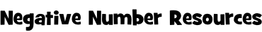 Negative Number Resources
