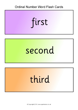 Printable Ordinal Numbers Chart