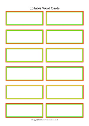 Word Cards Template from www.sparklebox.co.uk