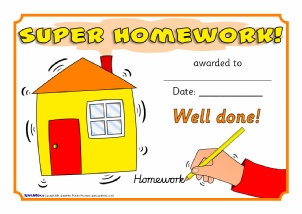 free printable homework certificates