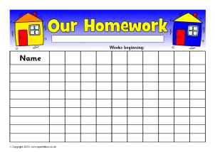 Homework Chart Poster