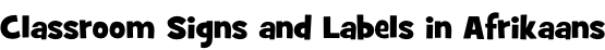 Classroom Signs and Labels in Afrikaans