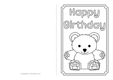 birthday card colouring templates sb11416 sparklebox