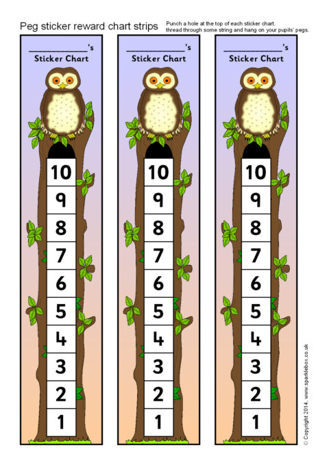 Owl Sticker Chart