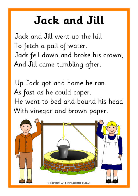 Jack And Jill Song Sheet Sb105 Sparklebox