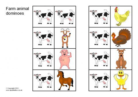Farm Animal Picture Dominoes (SB4463) - SparkleBox