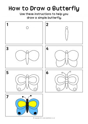 Featured image of post How To Draw A Butterfly Step By Step For Child
