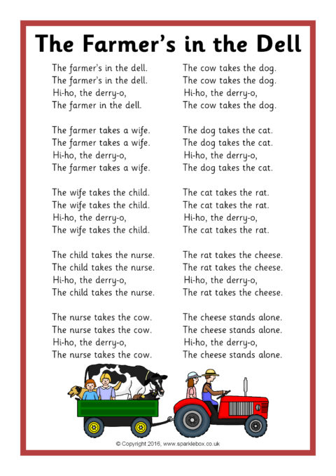 The Farmer's in the Dell Song Sheet (SB11751) - SparkleBox