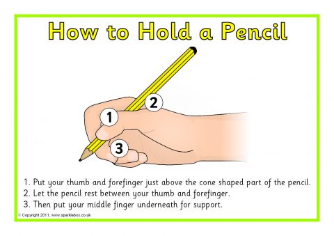 how to hold a pencil correctly while writing