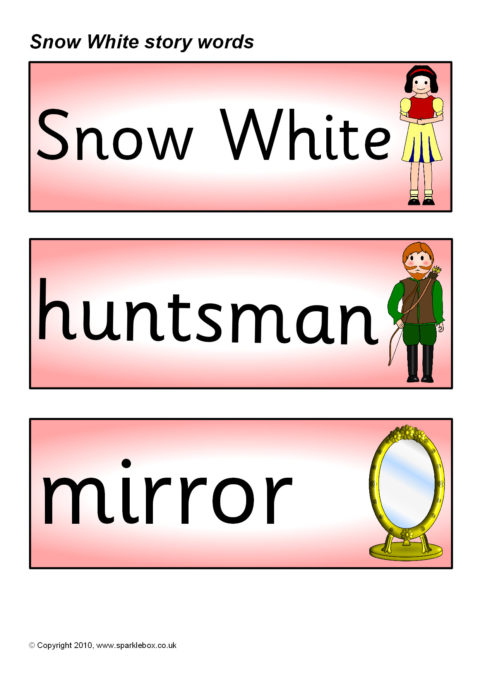 Snow White Story Word Cards Sb3653 Sparklebox