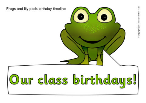 Frog Birthday Chart