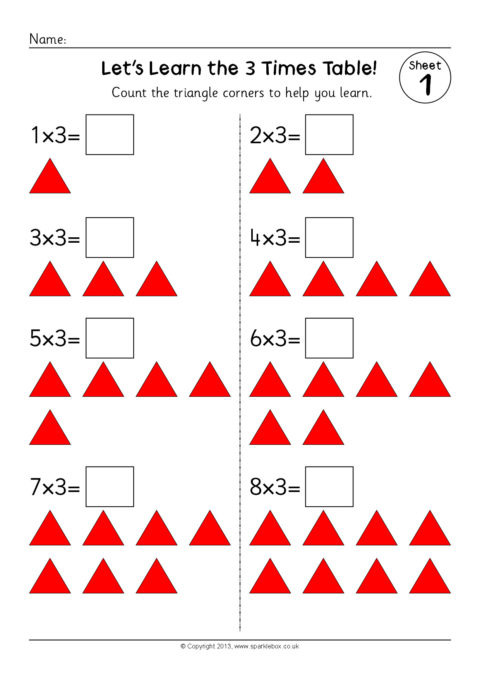 3 Times Table Worksheets Sb9386 Sparklebox