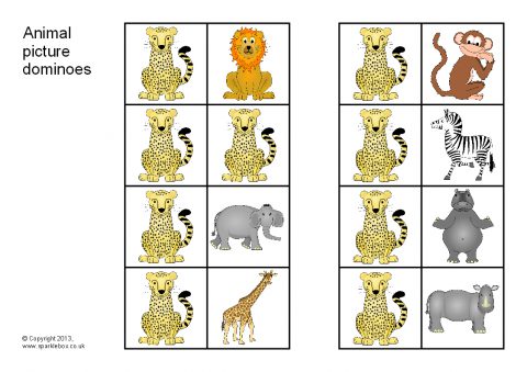 Safari Animal Picture Dominoes (SB9288) - SparkleBox