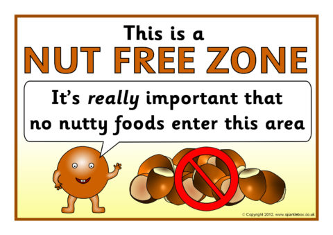 Nut Free Zone Posters Signs Sb7288 Sparklebox