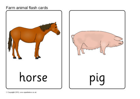 Farm Animal Flash Cards (SB7730) - SparkleBox