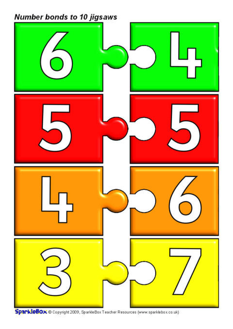 Jigsaw Numbers To 10 Worksheet