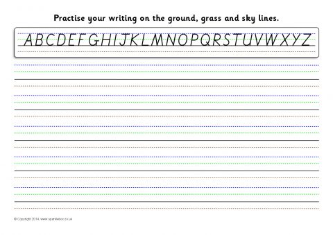 Ground, Grass and Sky Writing Lines – Capitals (SB10399) - SparkleBox