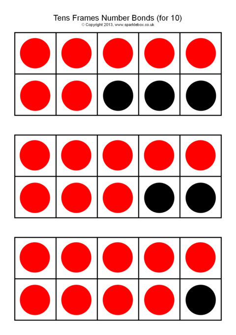 Dotted Tens Frames Number Bonds (for 10)