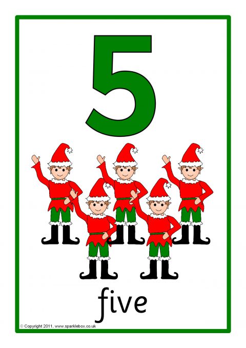 christmas number and word posters 1 20