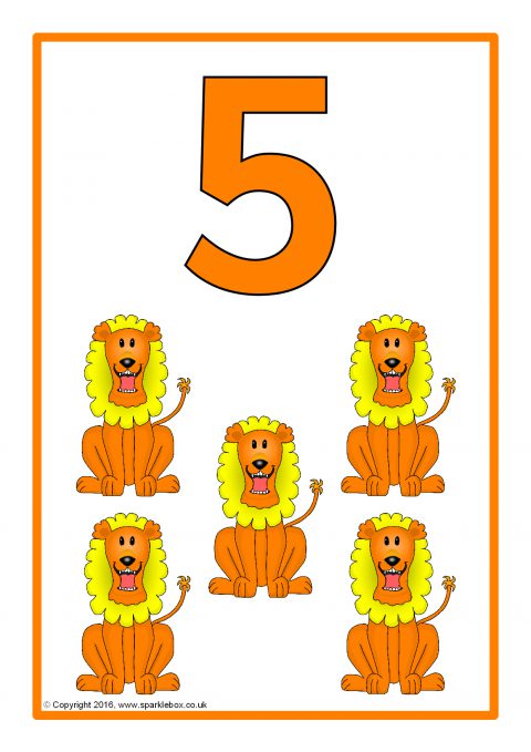 Safari Animals Number Posters 1-20 (SB11438) - SparkleBox