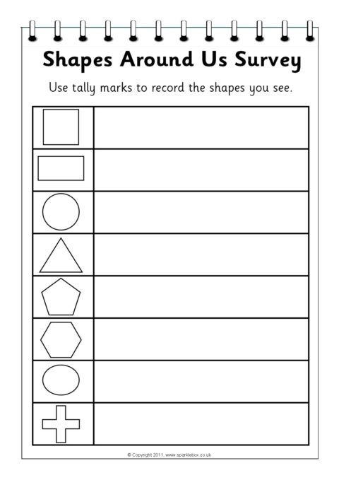 3d Shape Tally Chart