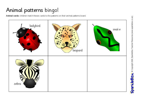 Animal Patterns Bingo (SB1727) - SparkleBox