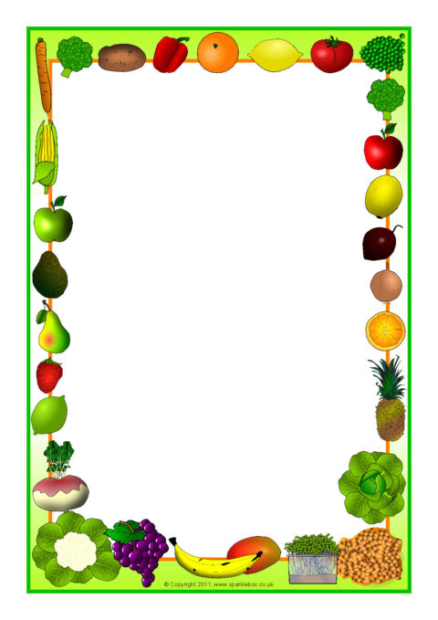 Fruit and Vegetable-Themed A4 Page Borders (SB5485) - SparkleBox