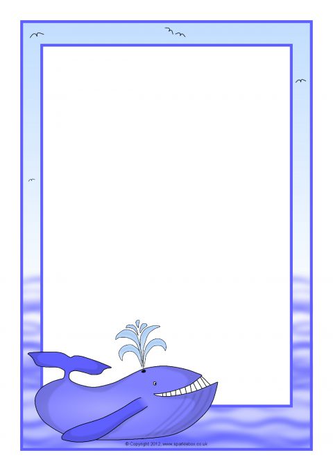 FREE! - Beluga Whale Page Border, Page Borders